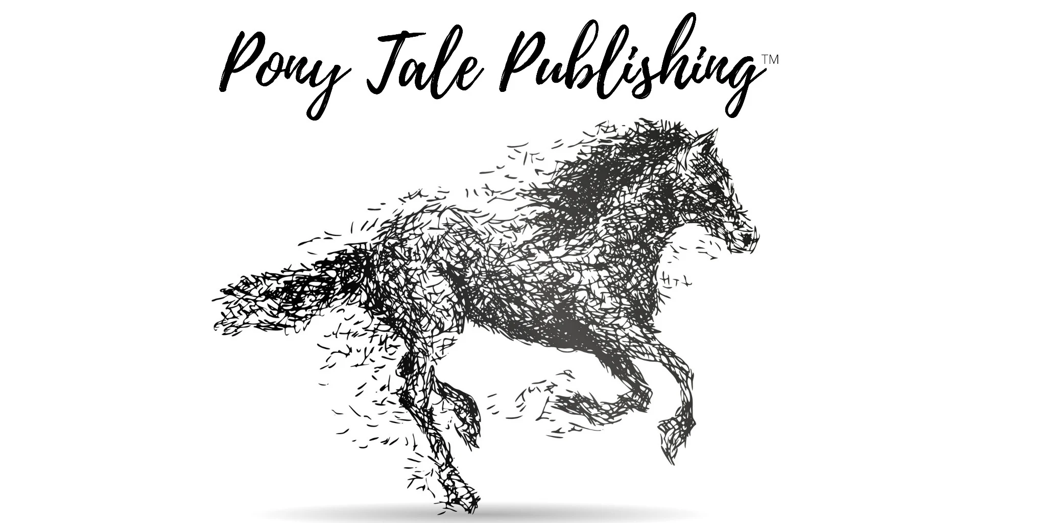 Pony Tale Publishing script logo and ink horse